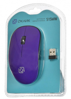 Мышь Оклик 515MW черный/пурпурный оптическая (1000dpi) беспроводная USB для ноутбука (3but) от магазина РЭССИ