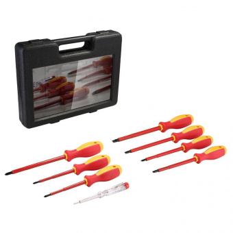 Набор отверточный Deko HT04 8 предметов диэлектр.покр. (жесткий кейс) от магазина РЭССИ