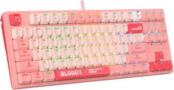 Клавиатура A4Tech Bloody S87 Energy механическая розовый USB for gamer LED (S87 USB ENERGY PINK) от магазина РЭССИ