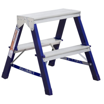 Стремянка Алюмет двухсторонняя стальная 2х2 ступени. Серия MD 8202 MD8202 от магазина РЭССИ