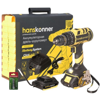 Аккумуляторный шуруповерт Hanskonner HCD1865I от магазина РЭССИ