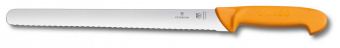 Нож кухонный Victorinox Swibo (5.8443.30) стальной универсальный лезв.300мм серрейт. заточка оранжевый от магазина РЭССИ