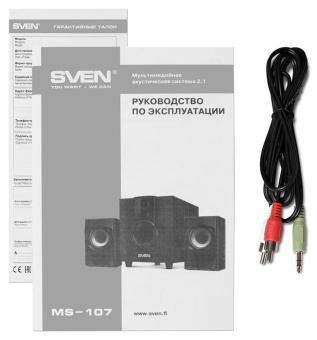 Колонки Sven MS-107 2.1 черный 10Вт от магазина РЭССИ