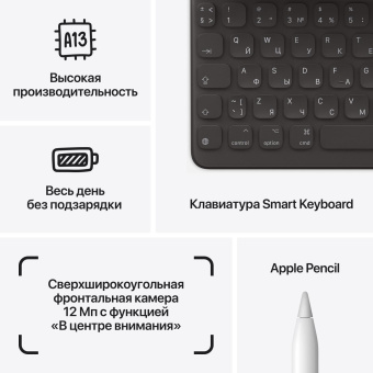 Планшет Apple iPad 2021 A2602 A13 Bionic 6С ROM256Gb 10.2" IPS 2160x1620 iOS серебристый 8Mpix 12Mpix BT WiFi Touch 10hr от магазина РЭССИ