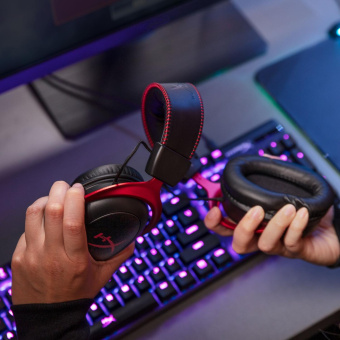 Наушники с микрофоном HyperX Cloud II (CL002) черный/красный мониторные Radio оголовье (4P5K4AA) от магазина РЭССИ