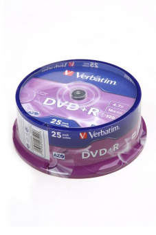 Записываемый компакт-диск Verbatim 43500 DVD+R 4.7 GB 16x CB/25 от магазина РЭССИ
