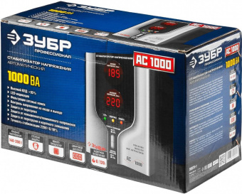 Стабилизатор напряжения Зубр АС 1000 1кВА однофазный серый (59375-1) от магазина РЭССИ