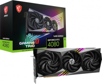 Видеокарта MSI PCI-E 4.0 RTX 4080 16GB GAMING X TRIO NVIDIA GeForce RTX 4080 16384Mb 256 GDDR6X 2595/22400 HDMIx1 DPx3 HDCP Ret от магазина РЭССИ
