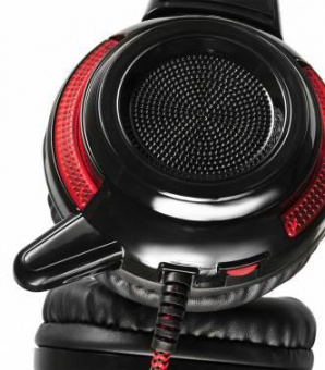 Наушники с микрофоном Оклик HS-G300 ARMAGEDDON черный/красный 2.3м мониторные оголовье (337457) от магазина РЭССИ