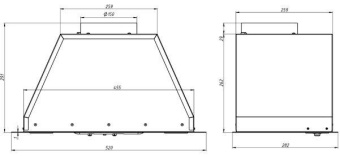 Вытяжка встраиваемая Elikor BF5634Q0 хром управление: кнопочное (1 мотор) от магазина РЭССИ