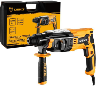 Перфоратор Deko DKH1200W патрон:SDS-plus уд.:3.2Дж 1200Вт (кейс в комплекте) от магазина РЭССИ