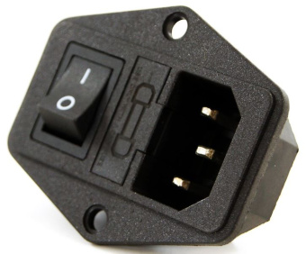 KLS1-AS-303-1 (CH1-0457A), разъём питания с выключателем и предохранителем от магазина РЭССИ