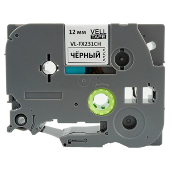 Лента Vell VL-FX231CH (с чипом 12 мм черный на белом) для Puty PT-100E/100ECH/Brother D200/E110/ D600/E300/2700/ P700/E550/P900 1350641 от магазина РЭССИ