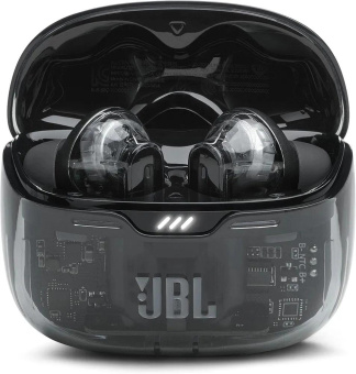 Гарнитура внутриканальные JBL Tune Beam Ghost черный беспроводные bluetooth в ушной раковине (JBLTBEAMGBLK) от магазина РЭССИ