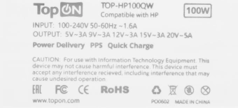 Адаптер TopON TOP-HP100QW автоматический 100W 5V-20V 5A от бытовой электросети от магазина РЭССИ