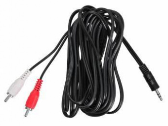 Кабель соединительный аудио Buro Jack 3.5 (m)/2хRCA (m) 5м. черный (BAAC010-5) от магазина РЭССИ