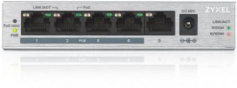 Коммутатор Zyxel GS1005HP GS1005HP-EU0101F 5G 4PoE+ 60W неуправляемый от магазина РЭССИ