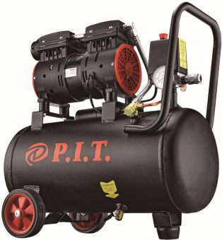 Компрессор поршневой P.I.T. PAC24-C1 безмасляный 110л/мин 24л 600Вт черный/красный от магазина РЭССИ