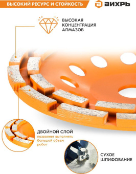 Чашка по бет. Вихрь 73/10/3/7 d=180мм (угловые шлифмашины) от магазина РЭССИ