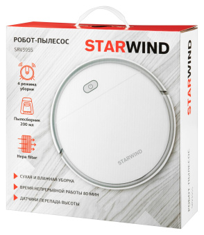 Пылесос-робот Starwind SRV3955 18Вт белый/белый от магазина РЭССИ