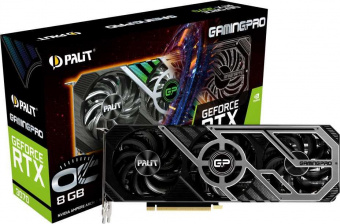 Видеокарта Palit PCI-E 4.0 PA-RTX3070 GAMINGPRO OC 8G V1 LHR NVIDIA GeForce RTX 3070 8192Mb 256 GDDR6 1500/14000 HDMIx1 DPx3 HDCP Ret от магазина РЭССИ