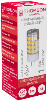 Лампа светодиодная Thomson TH-B4206 5Вт цок.:G4 капсул. 220B 4000K св.свеч.бел.нейт. (упак.:1шт) от магазина РЭССИ