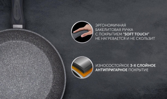 Сковорода Polaris Canto 20F круглая 20см ручка несъемная (без крышки) серый (019121) от магазина РЭССИ
