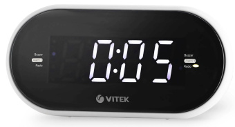 Радиобудильник Vitek VT-6602 белый LCD часы:цифровые AM/FM от магазина РЭССИ