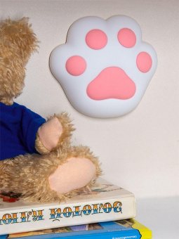 Ночник Lucia Мяшки-светяшки Кошачья лапка Кошачья лапа силикон/пластик белый/розовый от магазина РЭССИ