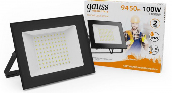 Прожектор уличный Gauss Elementary 613527100 светодиодный 100Втчерный от магазина РЭССИ