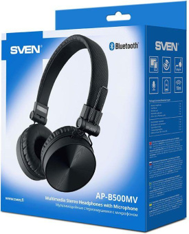 Гарнитура накладные Sven AP-B500MV 0.8м черный беспроводные bluetooth оголовье (SV-018283) от магазина РЭССИ