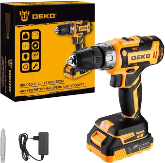 Дрель-шуруповерт Deko DKCD20FU-Li аккум. патрон:быстрозажимной (063-4149) от магазина РЭССИ