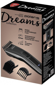 Машинка для стрижки Polaris PHC 0512RC черный/серебристый (насадок в компл:2шт) от магазина РЭССИ