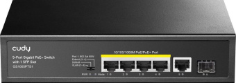Коммутатор Cudy GS1005PTS1 (L2) 5x1Гбит/с 1SFP 4PoE+ 120W неуправляемый от магазина РЭССИ