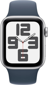 Смарт-часы Apple Watch SE 2023 A2722 40мм OLED корп.серебристый Sport Band рем.синий разм.брасл.:130-180мм (MRE13LL/A) от магазина РЭССИ