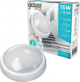 Светильник Gauss ЖКХ 142411215-S 15Вт 4000K белый дат.дв. от магазина РЭССИ