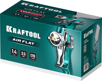Краскораспылитель Kraftool AirFlat LVLP 06524-1.4 220л/мин соп.:1.4мм бак:0.6л зеленый от магазина РЭССИ