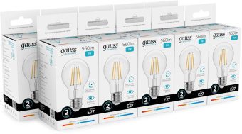 Лампа филам. Gauss Filament 7Вт цок.:E27 груша св.свеч.бел.нейт. (упак.:10шт) (22227) от магазина РЭССИ