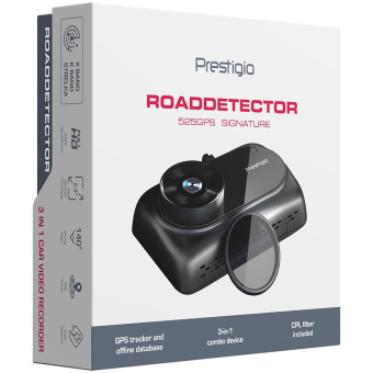 Видеорегистратор с радар-детектором Prestigio RoadDetector 525GPS GPS черный от магазина РЭССИ