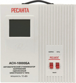 Стабилизатор напряжения Ресанта АСН-10000БА однофазный серый (63/6/40) от магазина РЭССИ