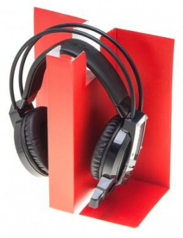 Наушники с микрофоном Оклик HS-L450G ARROW черный/красный 2.2м мониторные оголовье (472654) от магазина РЭССИ