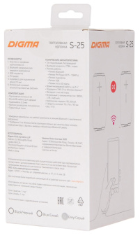 Колонка порт. Digma S-25 серый 10W 1.0 BT/3.5Jack/USB 2400mAh (SP2510G) от магазина РЭССИ