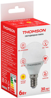 Лампа светодиодная Thomson TH-B2031 6Вт цок.:E14 шар 220B 3000K св.свеч.бел.теп. Globe от магазина РЭССИ