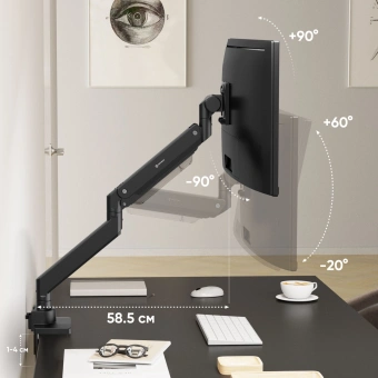Кронштейн для мониторов Onkron G130 черный 17"-57" макс.27кг настольный поворот и наклон от магазина РЭССИ