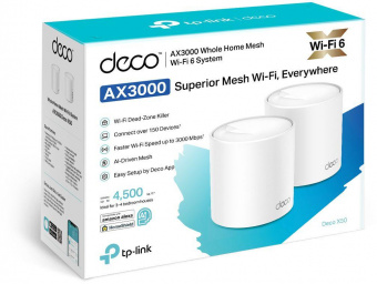 Бесшовный Mesh роутер TP-Link DECO X50(2-PACK) AX3000 10/100/1000BASE-TX белый (упак.:2шт) от магазина РЭССИ