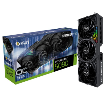 Видеокарта Palit PCI-E PA-RTX5080 GAMINGPRO OC NVIDIA GeForce RTX 5080 16Gb 256bit GDDR7 2295/30000 HDMIx1 DPx3 HDCP Ret от магазина РЭССИ