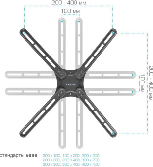 Кронштейн для телевизора Kromax CORBEL-6 черный 22"-65" макс.30кг настенный поворот и наклон от магазина РЭССИ
