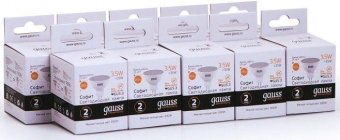 Лампа светодиодная Gauss Elementary MR16 3.5Вт цок.:GU5.3 спот 220B 3000K св.свеч.бел.теп. (упак.:10шт) (13514) от магазина РЭССИ