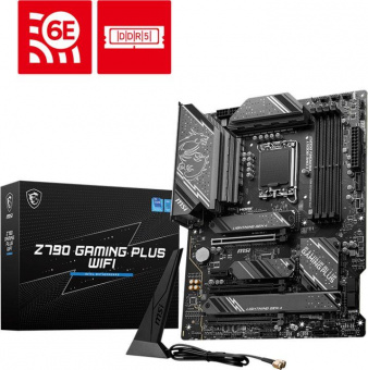 Материнская плата MSI Z790 GAMING PLUS WIFI Soc-1700 Intel Z790 4xDDR5 ATX AC`97 8ch(7.1) 2.5Gg RAID+HDMI+DP от магазина РЭССИ