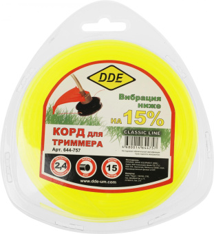 Леска для садовых триммеров DDE 644-757 d=2.4мм L=15м от магазина РЭССИ